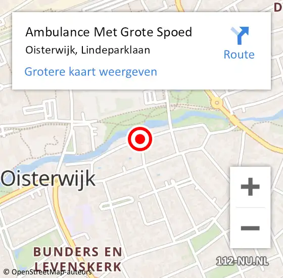Locatie op kaart van de 112 melding: Ambulance Met Grote Spoed Naar Oisterwijk, Lindeparklaan op 26 maart 2019 13:52