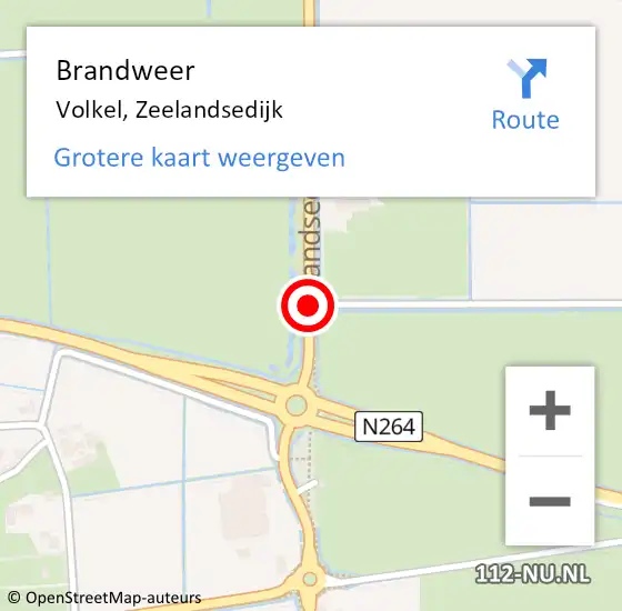 Locatie op kaart van de 112 melding: Brandweer Volkel, Zeelandsedijk op 26 maart 2019 15:17