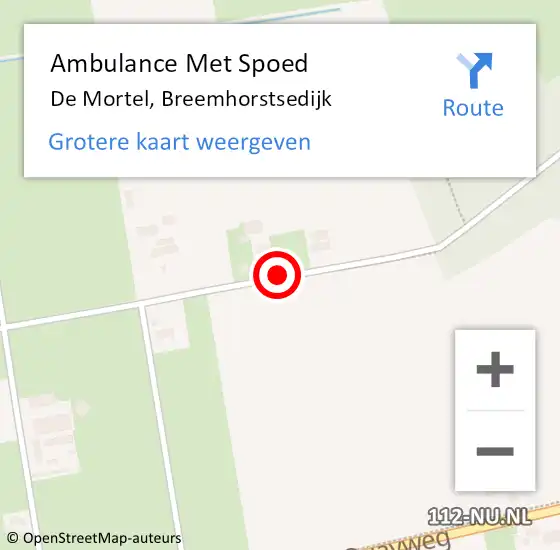 Locatie op kaart van de 112 melding: Ambulance Met Spoed Naar De Mortel, Breemhorstsedijk op 26 maart 2019 16:16