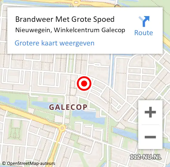 Locatie op kaart van de 112 melding: Brandweer Met Grote Spoed Naar Nieuwegein, Winkelcentrum Galecop op 26 maart 2019 16:45