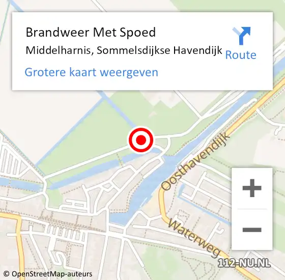 Locatie op kaart van de 112 melding: Brandweer Met Spoed Naar Middelharnis, Sommelsdijkse Havendijk op 26 maart 2019 18:17