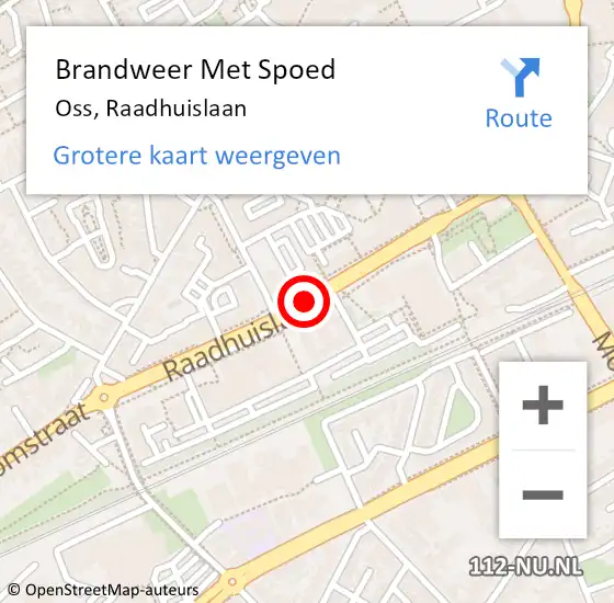 Locatie op kaart van de 112 melding: Brandweer Met Spoed Naar Oss, Raadhuislaan op 26 maart 2019 18:19