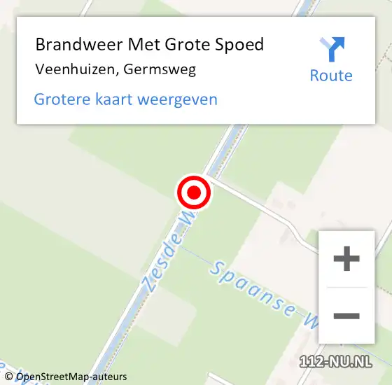 Locatie op kaart van de 112 melding: Brandweer Met Grote Spoed Naar Veenhuizen, Germsweg op 26 maart 2019 20:52