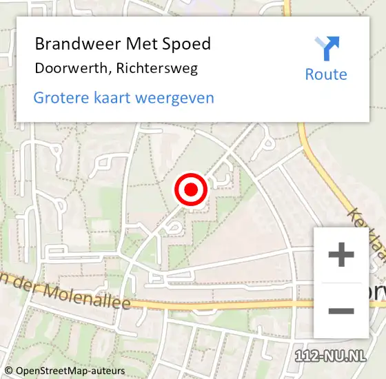 Locatie op kaart van de 112 melding: Brandweer Met Spoed Naar Doorwerth, Richtersweg op 26 maart 2019 21:00