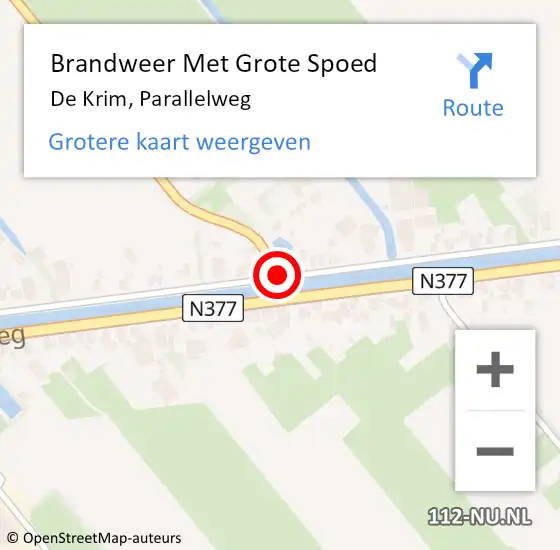 Locatie op kaart van de 112 melding: Brandweer Met Grote Spoed Naar De Krim, Parallelweg op 26 maart 2019 22:35