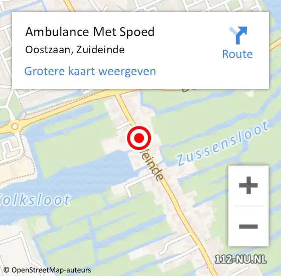 Locatie op kaart van de 112 melding: Ambulance Met Spoed Naar Oostzaan, Zuideinde op 26 maart 2019 23:59