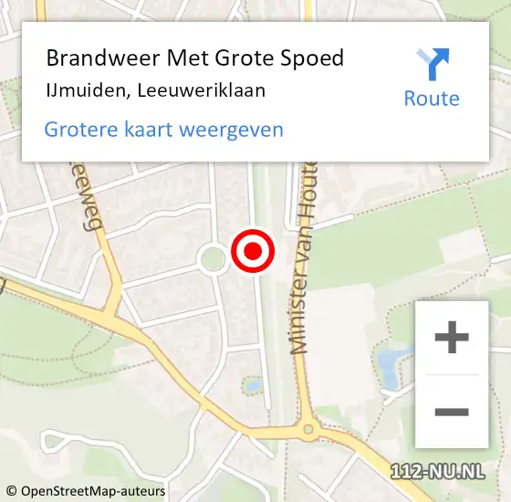 Locatie op kaart van de 112 melding: Brandweer Met Grote Spoed Naar IJmuiden, Leeuweriklaan op 27 maart 2019 05:10