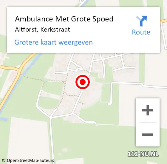 Locatie op kaart van de 112 melding: Ambulance Met Grote Spoed Naar Altforst, Kerkstraat op 27 maart 2014 14:30