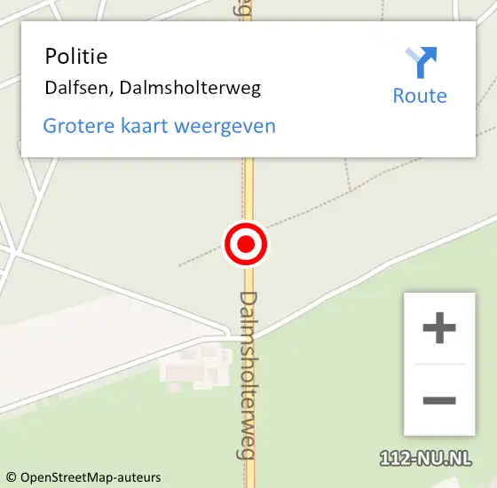 Locatie op kaart van de 112 melding: Politie Dalfsen, Dalmsholterweg op 27 maart 2019 10:45