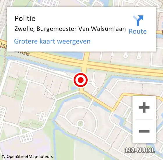 Locatie op kaart van de 112 melding: Politie Zwolle, Burgemeester Van Walsumlaan op 27 maart 2019 12:44