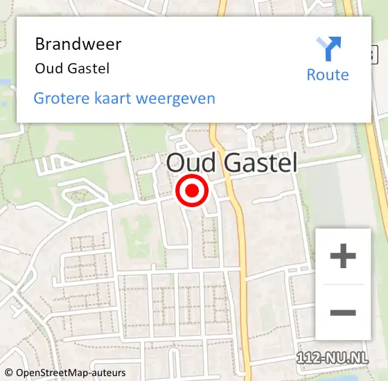 Locatie op kaart van de 112 melding: Brandweer Oud Gastel op 27 maart 2019 13:05