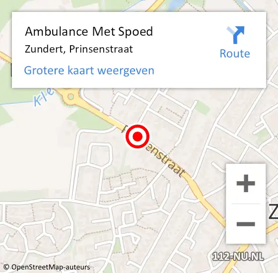 Locatie op kaart van de 112 melding: Ambulance Met Spoed Naar Zundert, Prinsenstraat op 27 maart 2019 13:30