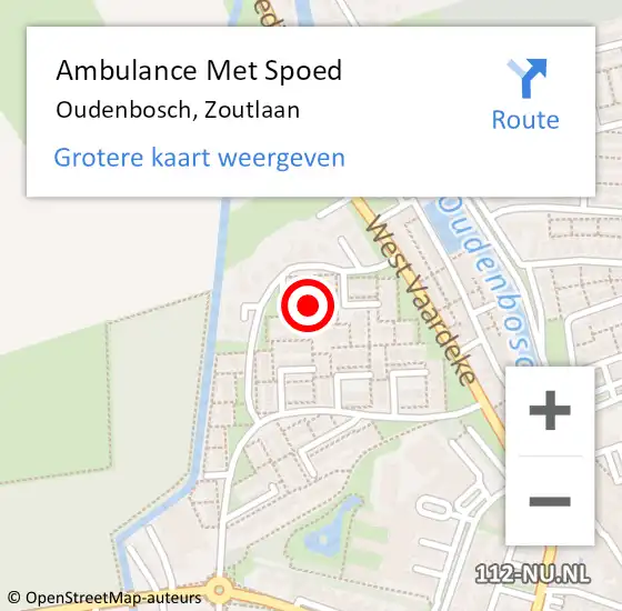 Locatie op kaart van de 112 melding: Ambulance Met Spoed Naar Oudenbosch, Zoutlaan op 27 maart 2019 13:43