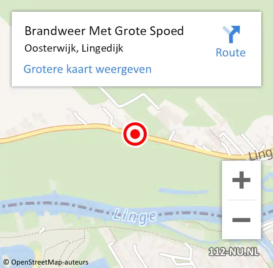 Locatie op kaart van de 112 melding: Brandweer Met Grote Spoed Naar Oosterwijk, Lingedijk op 27 maart 2019 16:03