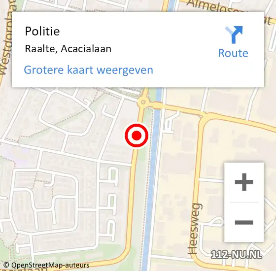 Locatie op kaart van de 112 melding: Politie Raalte, Acacialaan op 27 maart 2019 16:31