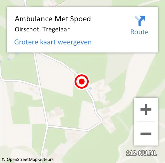 Locatie op kaart van de 112 melding: Ambulance Met Spoed Naar Oirschot, Tregelaar op 27 maart 2019 17:35