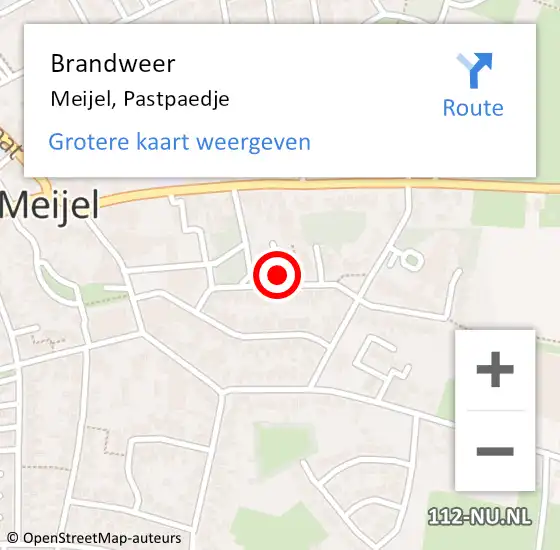 Locatie op kaart van de 112 melding: Brandweer Meijel, Pastpaedje op 27 maart 2019 20:25