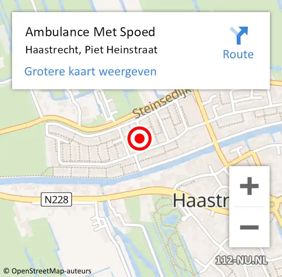 Locatie op kaart van de 112 melding: Ambulance Met Spoed Naar Haastrecht, Piet Heinstraat op 27 maart 2014 15:32