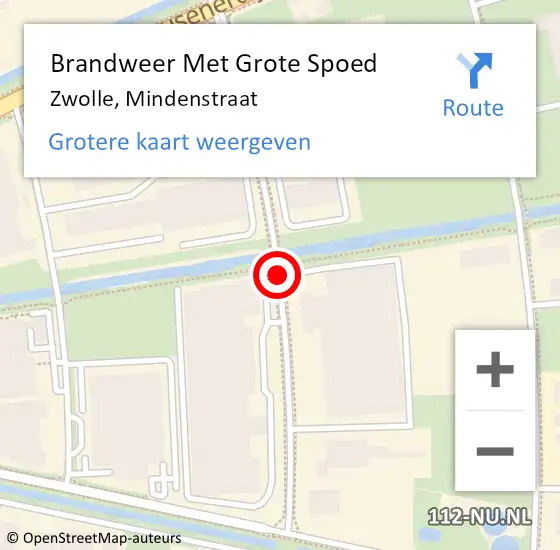 Locatie op kaart van de 112 melding: Brandweer Met Grote Spoed Naar Zwolle, Mindenstraat op 28 maart 2019 00:44