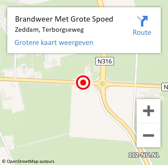 Locatie op kaart van de 112 melding: Brandweer Met Grote Spoed Naar Zeddam, Terborgseweg op 27 maart 2014 15:42