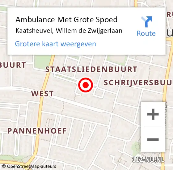 Locatie op kaart van de 112 melding: Ambulance Met Grote Spoed Naar Kaatsheuvel, Willem de Zwijgerlaan op 28 maart 2019 03:02