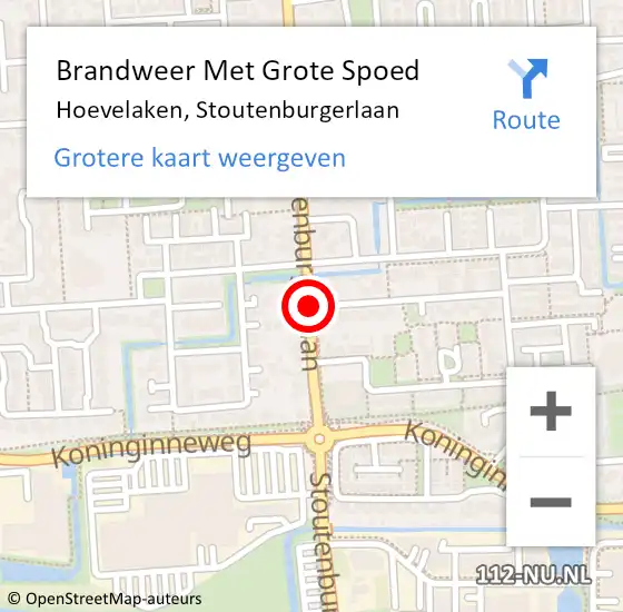 Locatie op kaart van de 112 melding: Brandweer Met Grote Spoed Naar Hoevelaken, Stoutenburgerlaan op 28 maart 2019 03:44