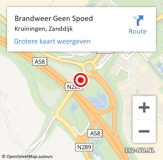 Locatie op kaart van de 112 melding: Brandweer Geen Spoed Naar Kruiningen, Zanddijk op 28 maart 2019 08:17