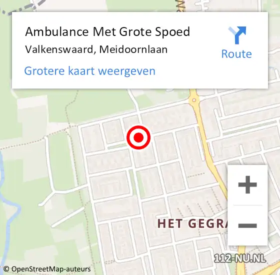 Locatie op kaart van de 112 melding: Ambulance Met Grote Spoed Naar Valkenswaard, Meidoornlaan op 28 maart 2019 08:39