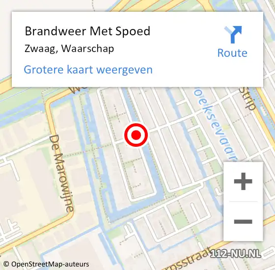 Locatie op kaart van de 112 melding: Brandweer Met Spoed Naar Zwaag, Waarschap op 28 maart 2019 09:07