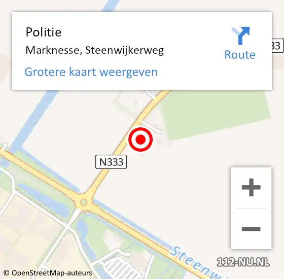 Locatie op kaart van de 112 melding: Politie Marknesse, Steenwijkerweg op 27 maart 2014 16:00