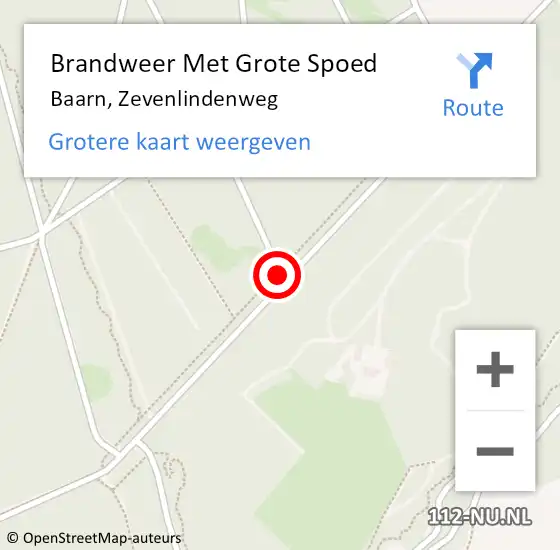 Locatie op kaart van de 112 melding: Brandweer Met Grote Spoed Naar Baarn, Zevenlindenweg op 28 maart 2019 09:26