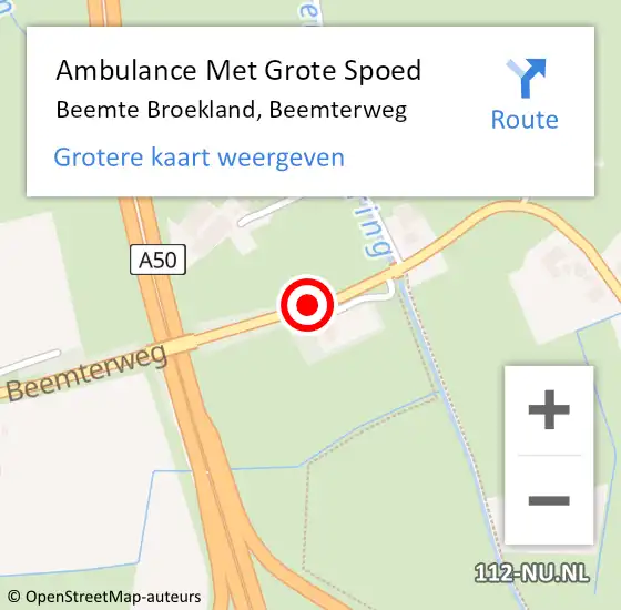 Locatie op kaart van de 112 melding: Ambulance Met Grote Spoed Naar Beemte Broekland, Beemterweg op 28 maart 2019 10:05