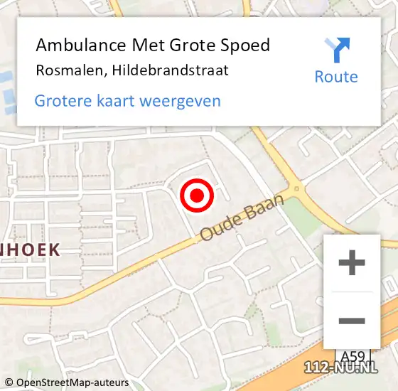 Locatie op kaart van de 112 melding: Ambulance Met Grote Spoed Naar Rosmalen, Hildebrandstraat op 28 maart 2019 12:42