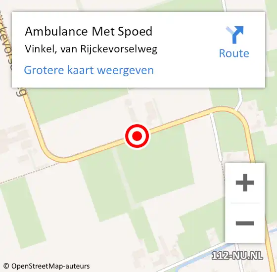 Locatie op kaart van de 112 melding: Ambulance Met Spoed Naar Vinkel, van Rijckevorselweg op 28 maart 2019 13:26