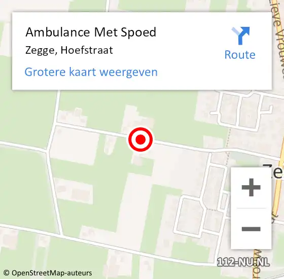 Locatie op kaart van de 112 melding: Ambulance Met Spoed Naar Zegge, Hoefstraat op 28 maart 2019 16:03