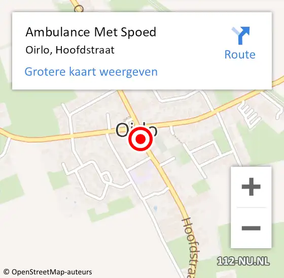 Locatie op kaart van de 112 melding: Ambulance Met Spoed Naar Oirlo, Hoofdstraat op 28 maart 2019 16:17