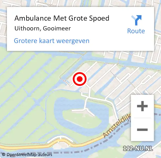 Locatie op kaart van de 112 melding: Ambulance Met Grote Spoed Naar Uithoorn, Gooimeer op 28 maart 2019 16:19