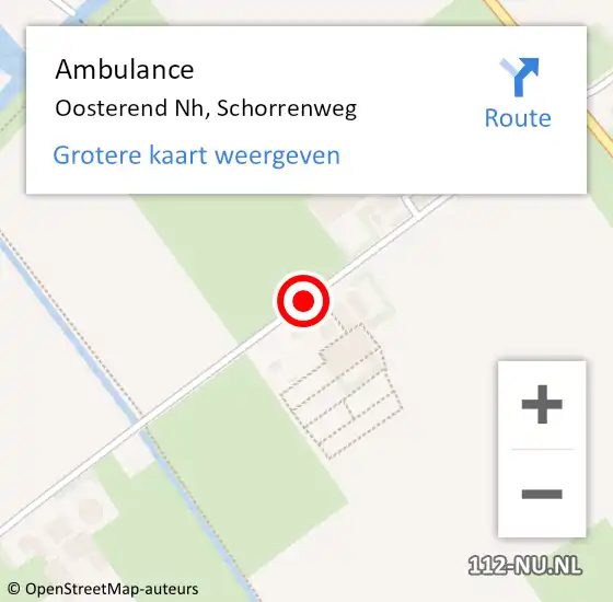 Locatie op kaart van de 112 melding: Ambulance Oosterend Nh, Schorrenweg op 28 maart 2019 16:21