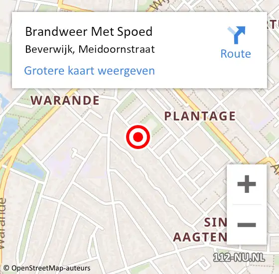 Locatie op kaart van de 112 melding: Brandweer Met Spoed Naar Beverwijk, Meidoornstraat op 28 maart 2019 17:18