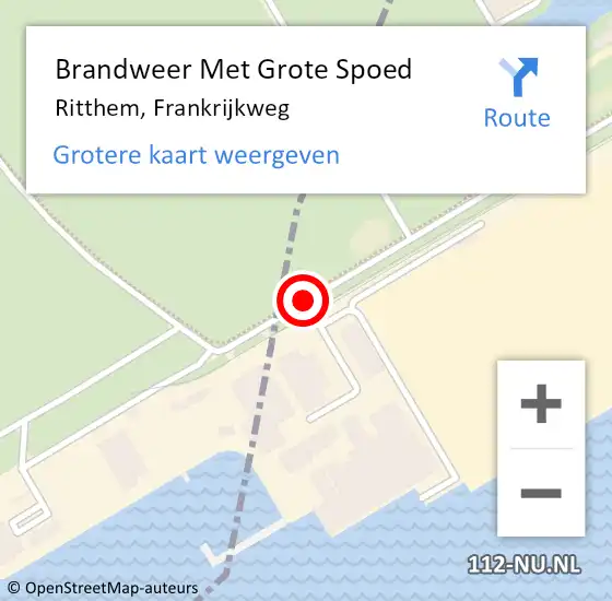 Locatie op kaart van de 112 melding: Brandweer Met Grote Spoed Naar Ritthem, Frankrijkweg op 28 maart 2019 19:41