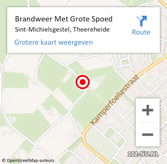 Locatie op kaart van de 112 melding: Brandweer Met Grote Spoed Naar Sint-Michielsgestel, Theereheide op 28 maart 2019 19:43