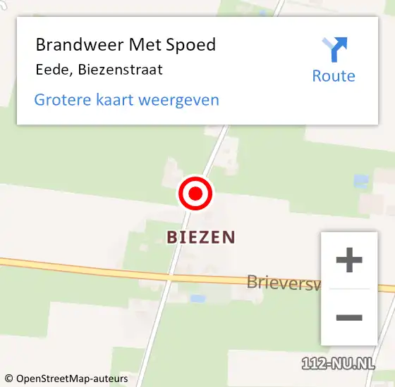 Locatie op kaart van de 112 melding: Brandweer Met Spoed Naar Eede, Biezenstraat op 28 maart 2019 20:56