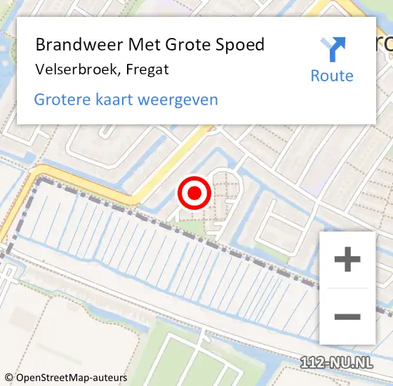 Locatie op kaart van de 112 melding: Brandweer Met Grote Spoed Naar Velserbroek, Fregat op 29 maart 2019 02:10