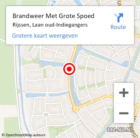 Locatie op kaart van de 112 melding: Brandweer Met Grote Spoed Naar Rijssen, Laan oud-Indiegangers op 29 maart 2019 05:07