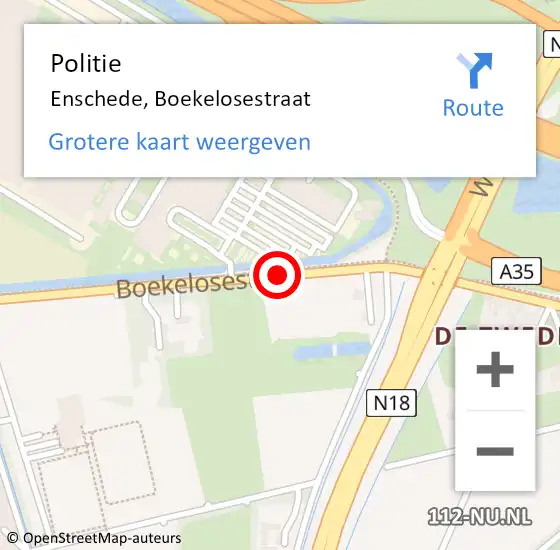 Locatie op kaart van de 112 melding: Politie Enschede, Boekelosestraat op 29 maart 2019 07:18