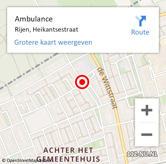 Locatie op kaart van de 112 melding: Ambulance Rijen, Heikantsestraat op 29 maart 2019 07:48