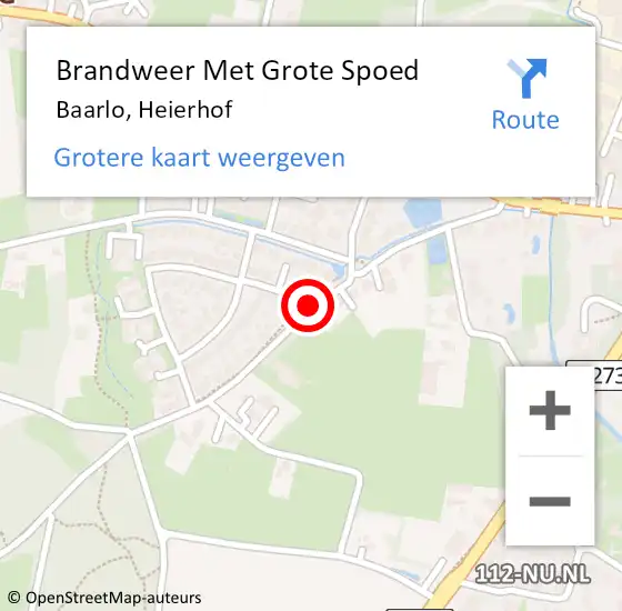 Locatie op kaart van de 112 melding: Brandweer Met Grote Spoed Naar Baarlo, Heierhof op 29 maart 2019 08:20