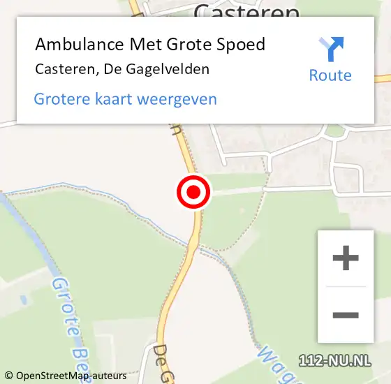 Locatie op kaart van de 112 melding: Ambulance Met Grote Spoed Naar Casteren, De Gagelvelden op 29 maart 2019 11:57