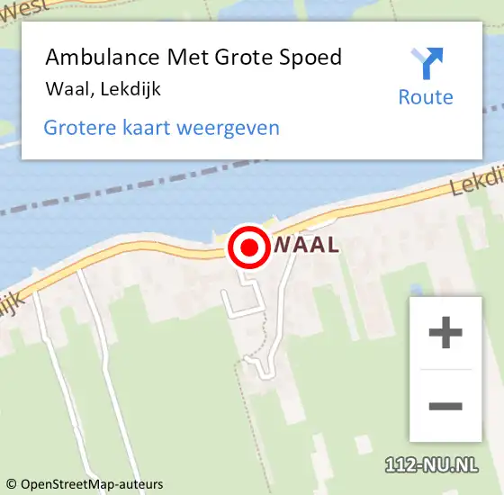 Locatie op kaart van de 112 melding: Ambulance Met Grote Spoed Naar Waal, Lekdijk op 29 maart 2019 12:15