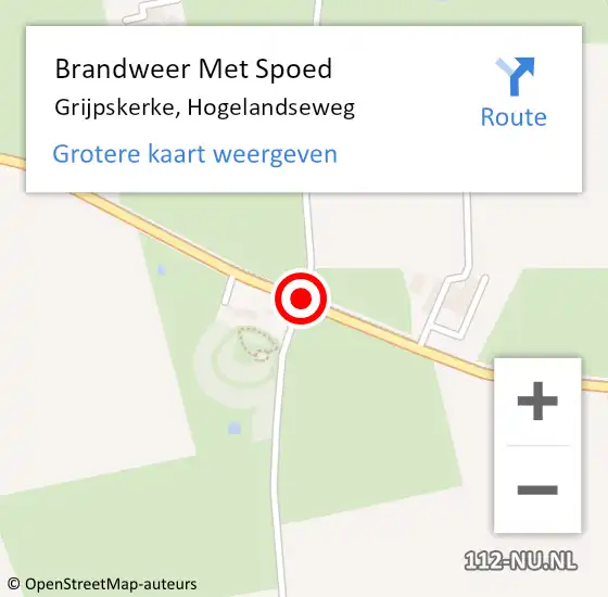 Locatie op kaart van de 112 melding: Brandweer Met Spoed Naar Grijpskerke, Hogelandseweg op 29 maart 2019 12:42